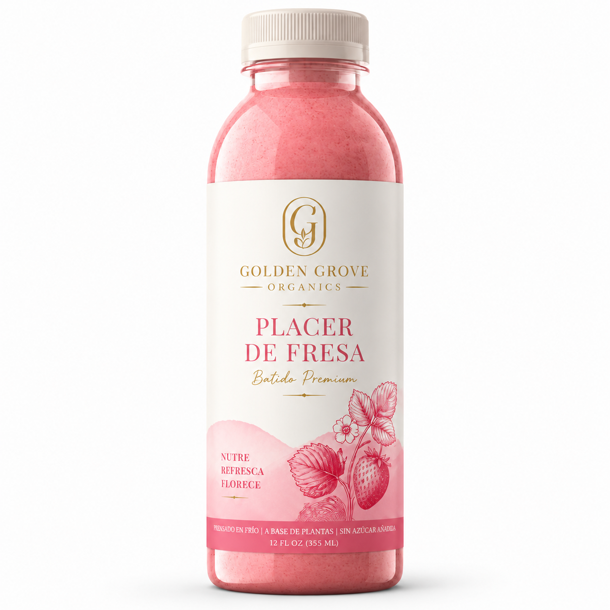 Botella de smoothie premium con etiqueta profesional